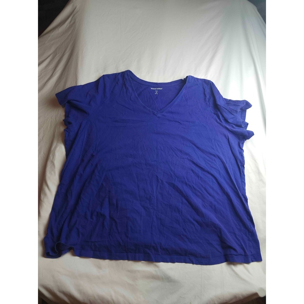 Woman Within Top 3X Plus Blue Capsule Wardrobe Classic Chic Loungewear Layering